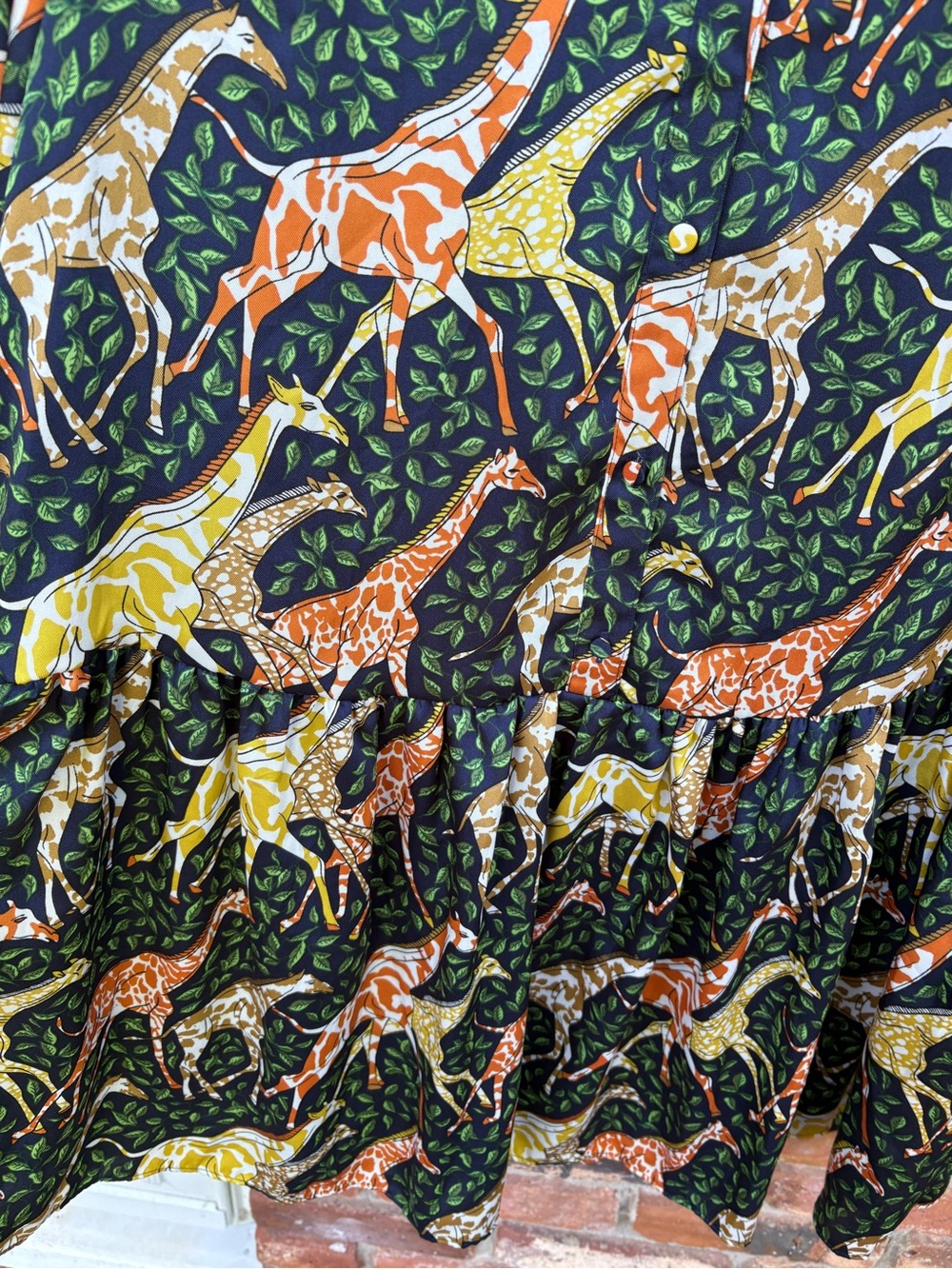 J. Crew Giraffe Print Ruffled Medium - Picture 6 of 9
